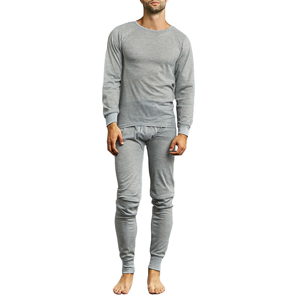 Knocker Men's Thermal Underwear Waffle Knit Long John Top and Bottom 2 PC Set Gr